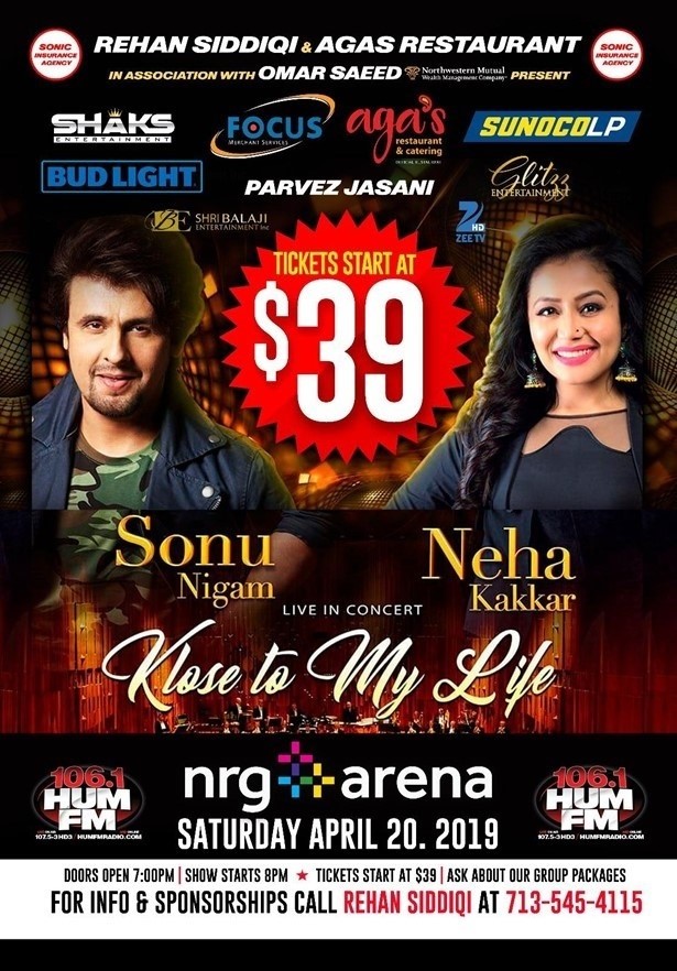 sonu nigam houston