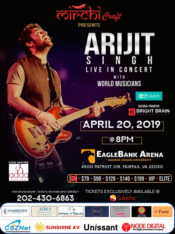 Arijit Singh Live In Concert Washington Dc at Eagle Bank Arena