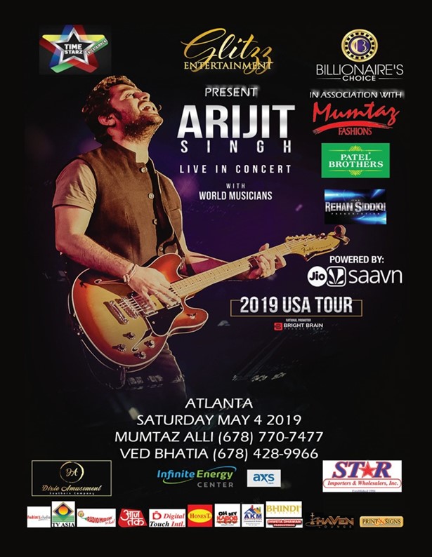 Arijit Singh Live concert in Atlanta at Infinite Energy Arena, Duluth
