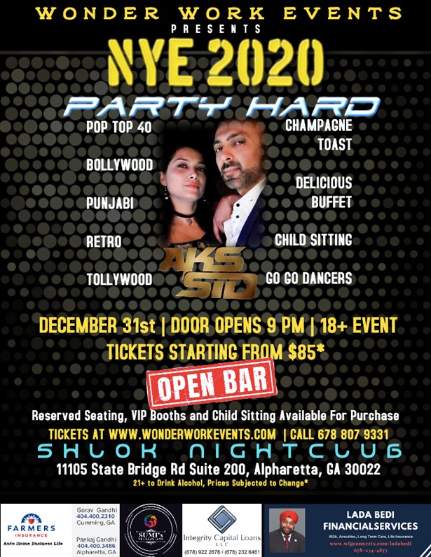 New Years Eve Alpharetta 2020 Nye At Shlok Nightclub Alpharetta Ga Sulekha Event 