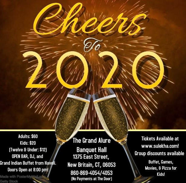 Cheers to New Years Eve 2020 New Britain, CT at The Grand Alure Banquet Hall, New Britain, CT