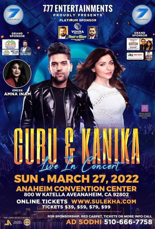 Guru Randhawa and Kanika Kapoor Live Concert in Los Angeles