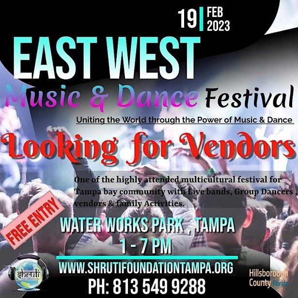 East West Music & Dance Festival - 2023 at Water Works Park, Tampa, FL |  Indian Event