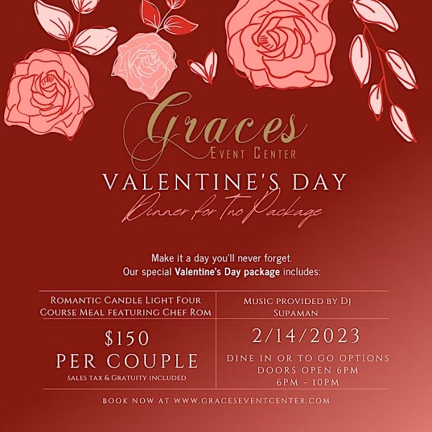 Valentines Dinner For Two at Graces Event Center , Waldorf, MD | Indian ...