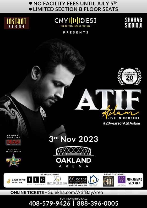 Atif Aslam LIVE in Concert Bay Area