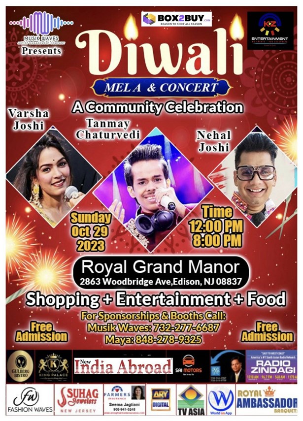 Diwali Mela New Jersey at Royal Grand Manor, Edison, NJ Indian Event