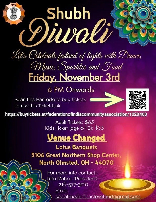 Diwali 2023 at Lotus Banquets Cleveland, North Olmsted, OH | Indian Event