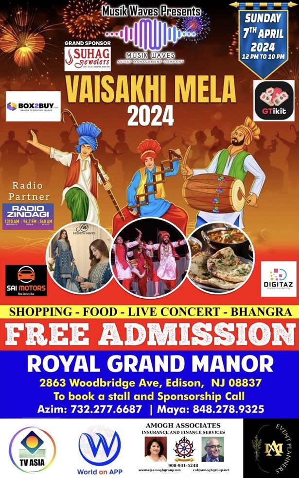 Vaisakhi Mela 2024 at Royal Grand Manor, Edison, NJ Indian Event