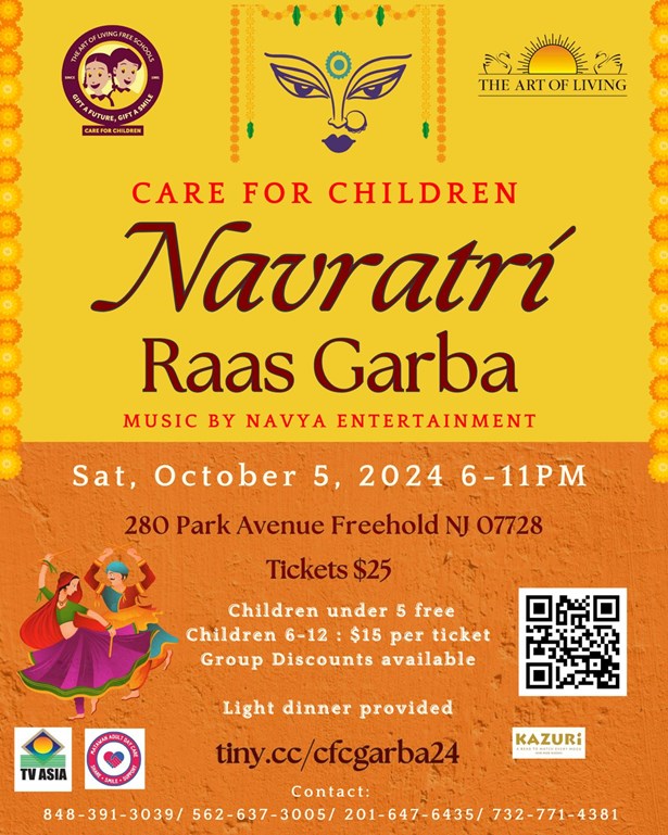 Navratri Raas Garba 2024 in New Jersey at Park Avenue School Gym