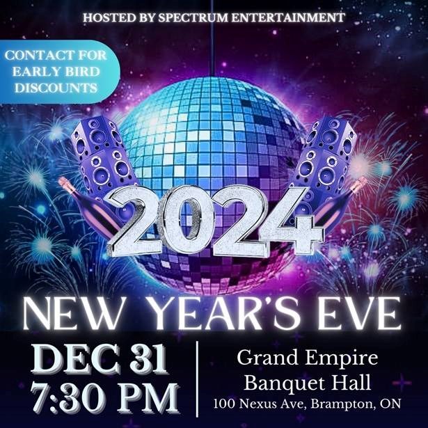 New Year’s Eve 2024 Toronto at Grand Empire Banquet and Convention