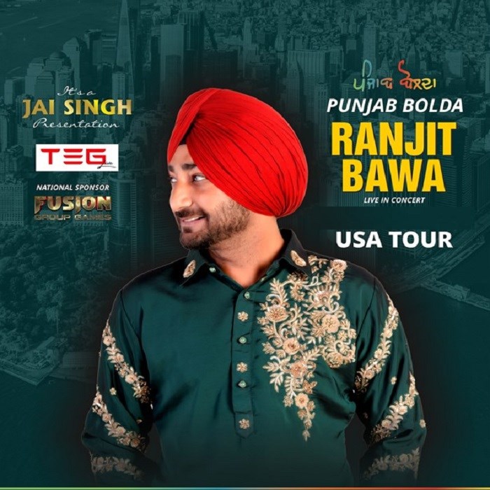 Ranjit Bawa Live Concert in Plano on 18 Aug 2023 at GRAND CENTER, Plano