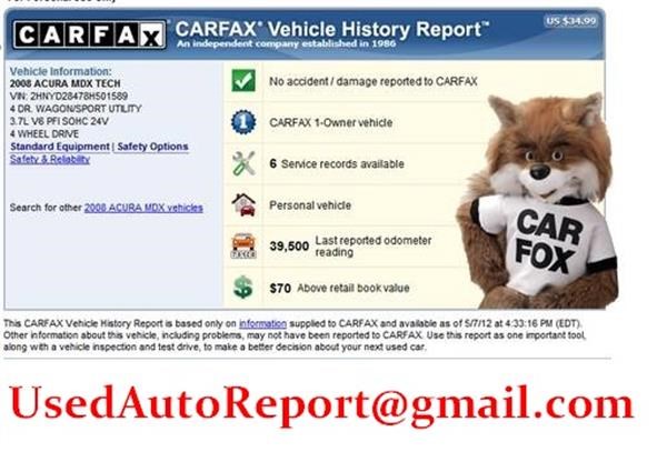 CARFAX Or AUTOCHECK REPORT BY VIN & Plate, Used Cars In Philadelphia ...